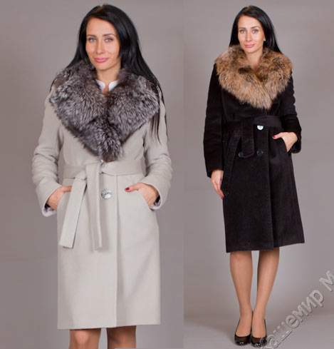 Женские зимние пальто с воротником, фото
