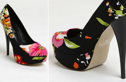 Туфли на платформе с цветочным принтом