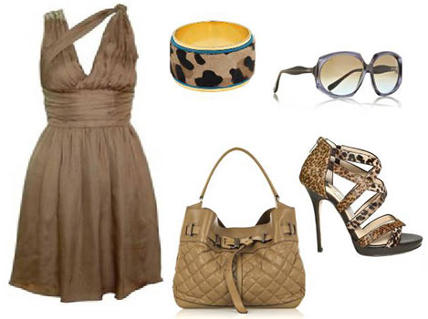 Как одеваться стильно: платье, сумка, обувь. Бежевый цвет (телесный, кремовый)