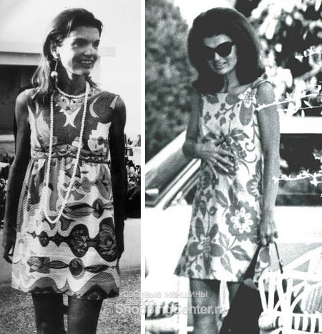 На фото Жаклин Кеннеди (Джеки Кеннеди Онассис) в платьях в стиле 60-х