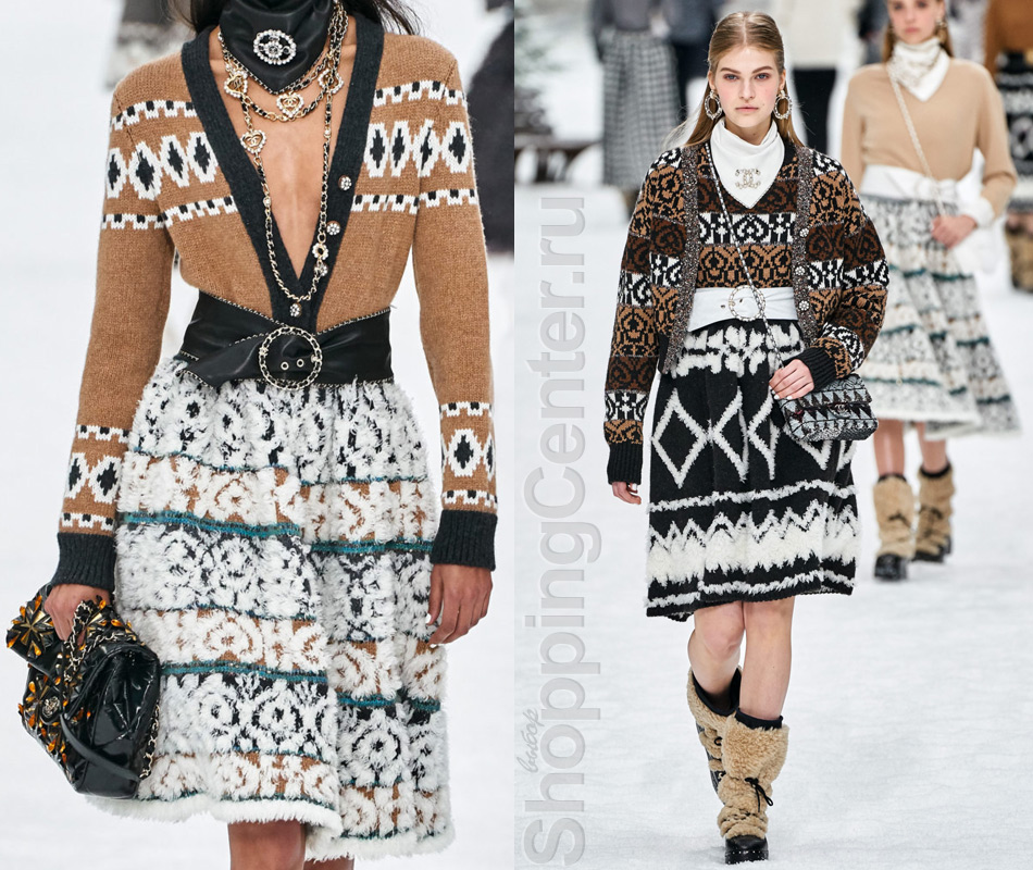 Модные пушистые юбки от Chanel сезона Осень-Зима