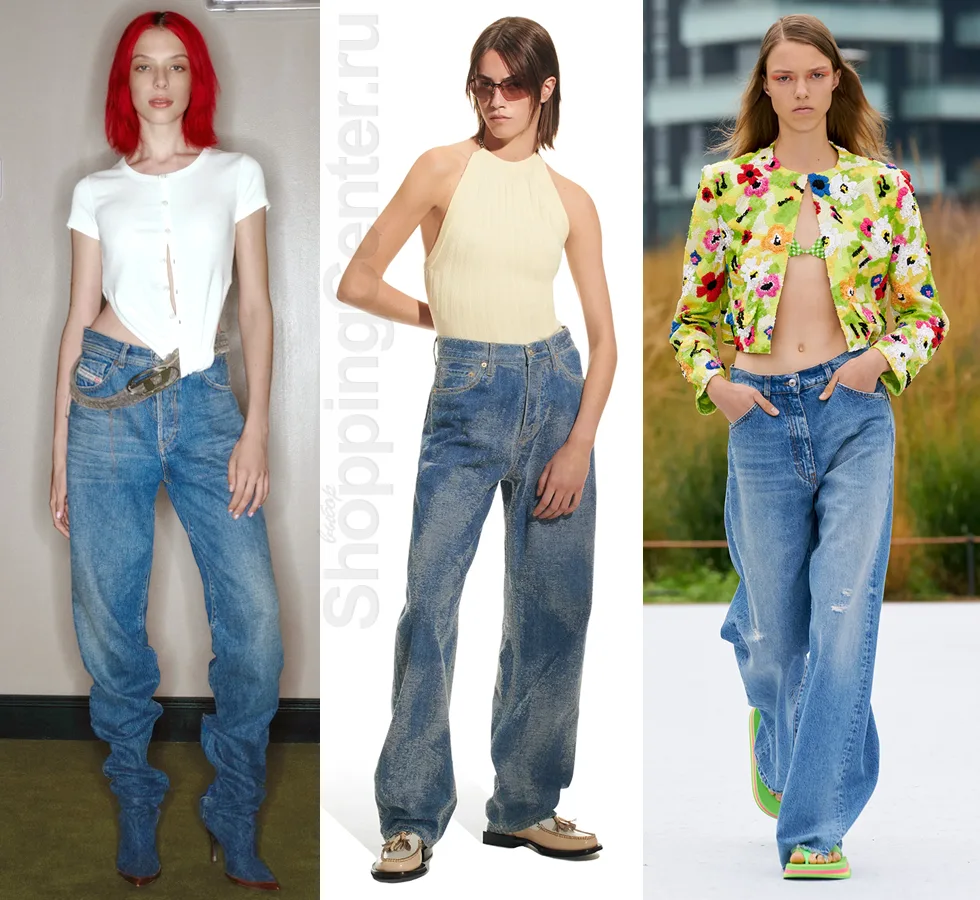 Широкие модные джинсы из коллекций: MSGM, Diesel, Eytys