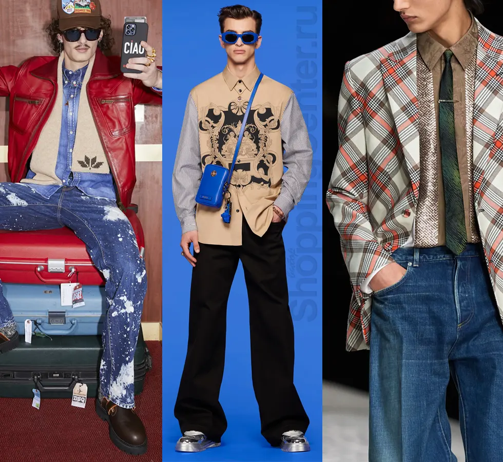 Модные мужские джинсы из коллекций Dsquared2, Versace и Dior Men