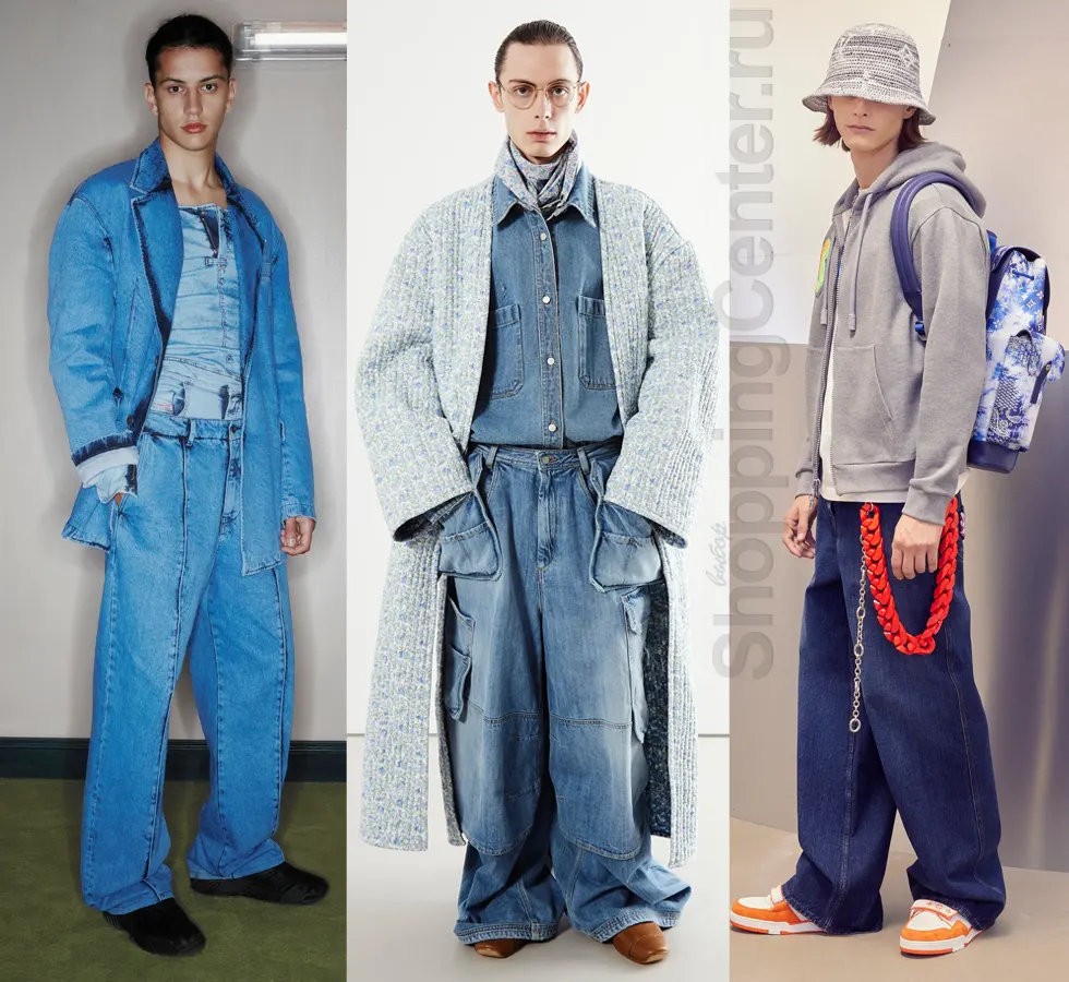 Широкие мужские джинсы из коллекций Diesel, Hed Mayer и Louis Buitton