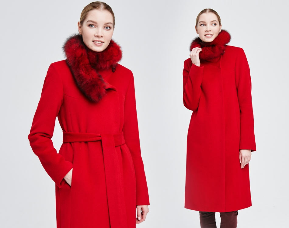 Женское зимнее пальто КМ847 Z P красный