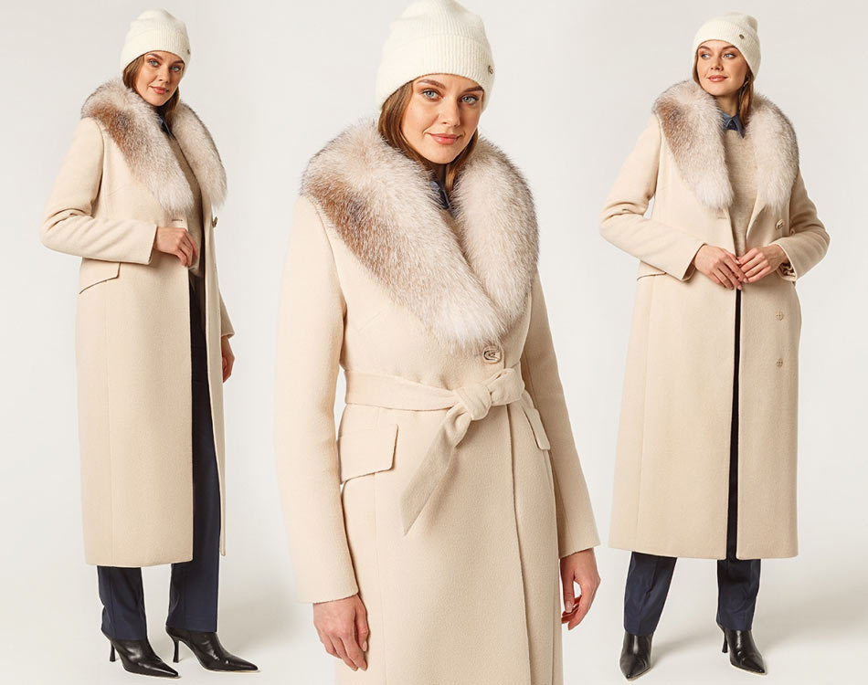 Женское зимнее пальто КМ734 Z F ваниль
