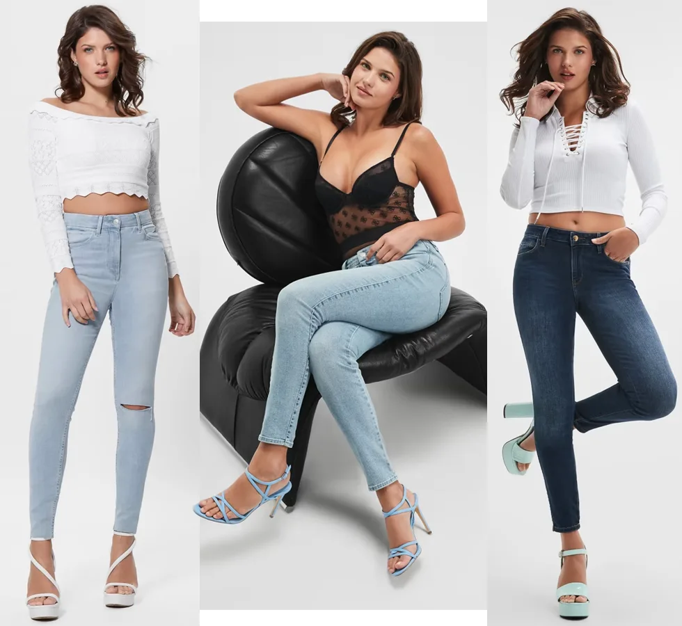 Модели джинсов для женщин: джинсы Скинни из коллекции Guess
