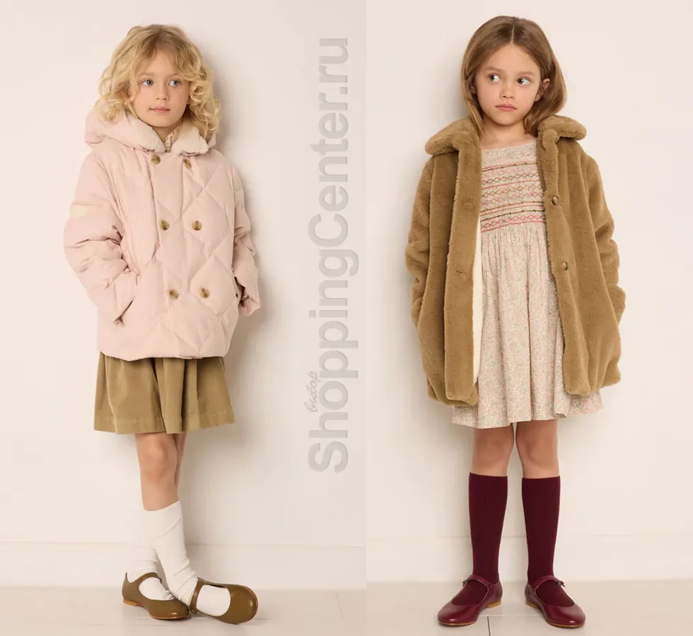 Пальто для девочек из коллекции Bonpoint
