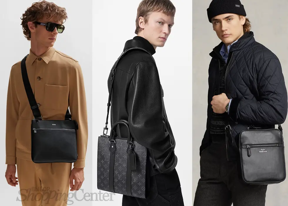 Мужские сумки через плечо, фото – Hugo Boss, Louis Vuitton, Ralph Lauren