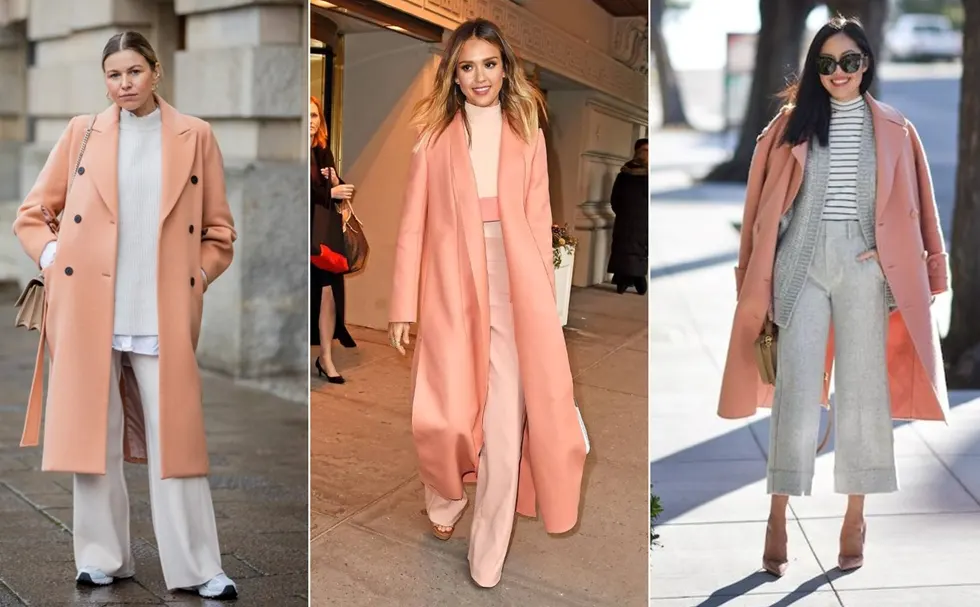 Пальто модного персикового оттенка Peach Fuzz - это сейчас модно!