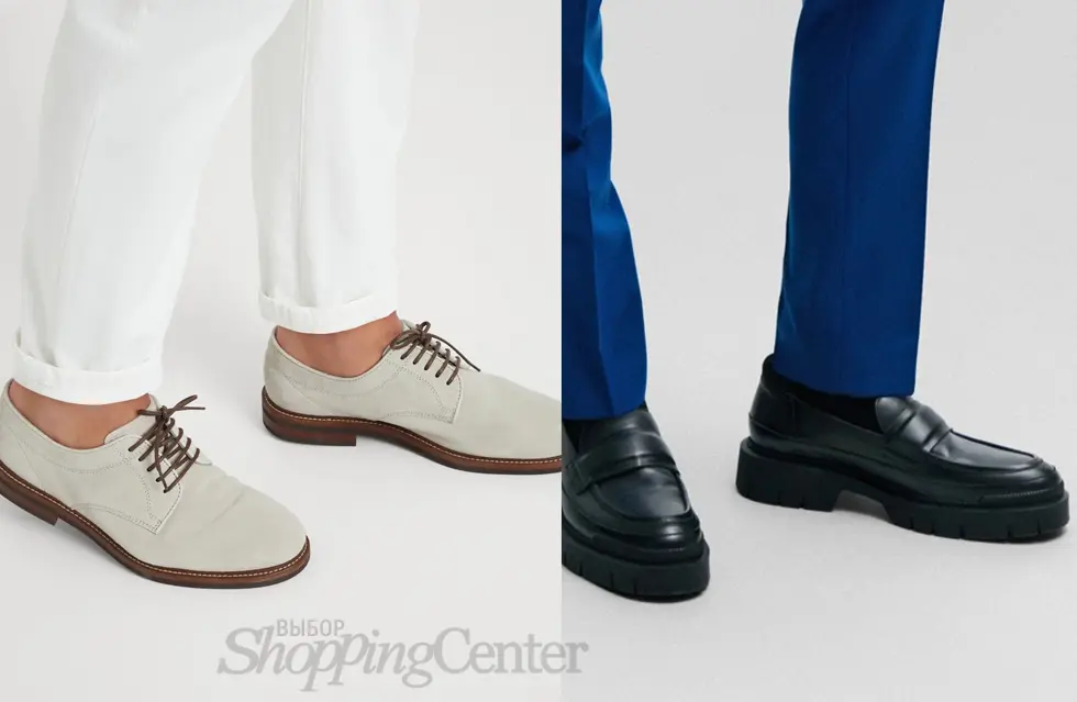Модная мужская обувь 2024, ботинки. На фото: туфли дерби от Brunello Cucinelli, туфли Hugo Boss
